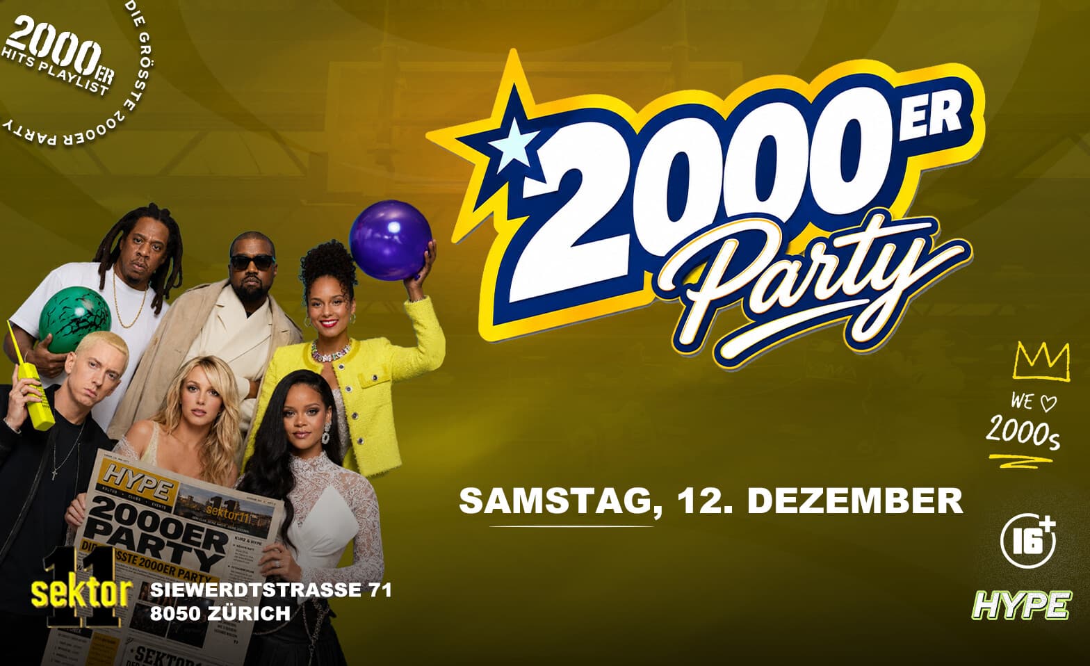 2000ER PARTY - SEKTOR11, ZÜRICH (+16 / Ü16)