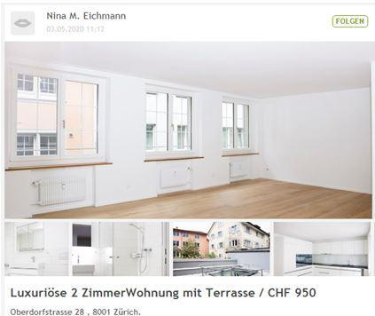 Ups, Wohnungsinserat schon gelöscht