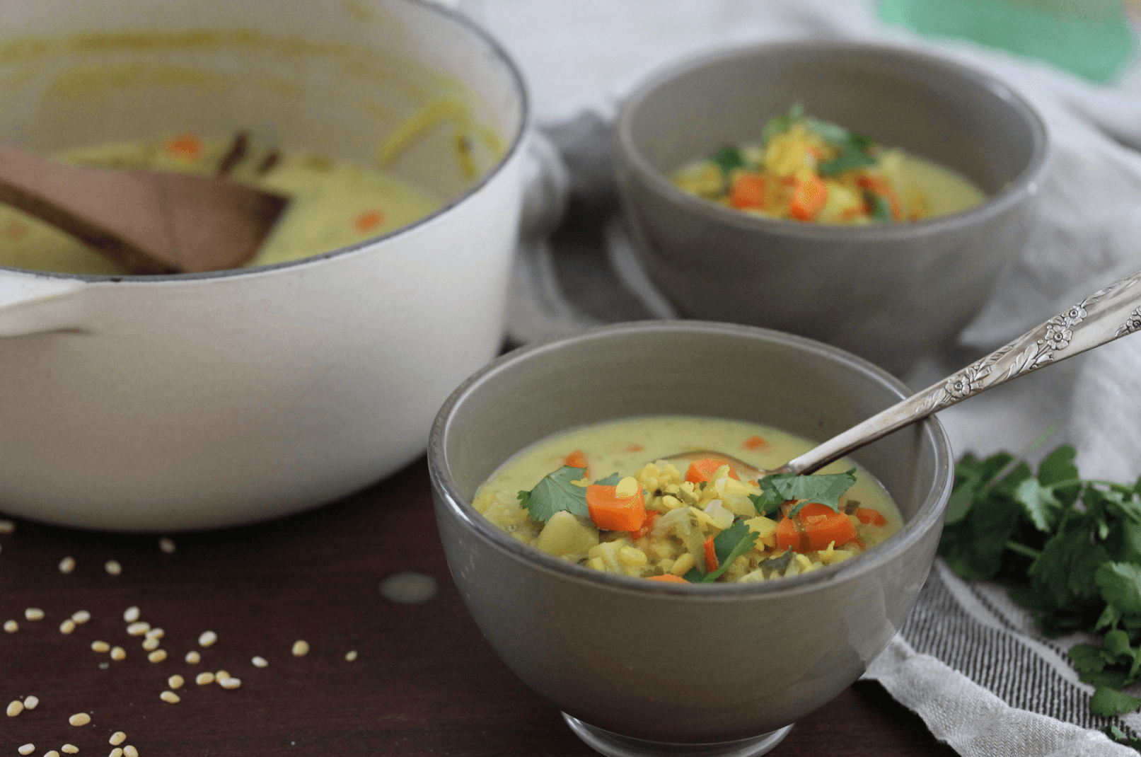 Mung-Dal-Suppe mit Kokos - wohltuend, gesund und so lecker!