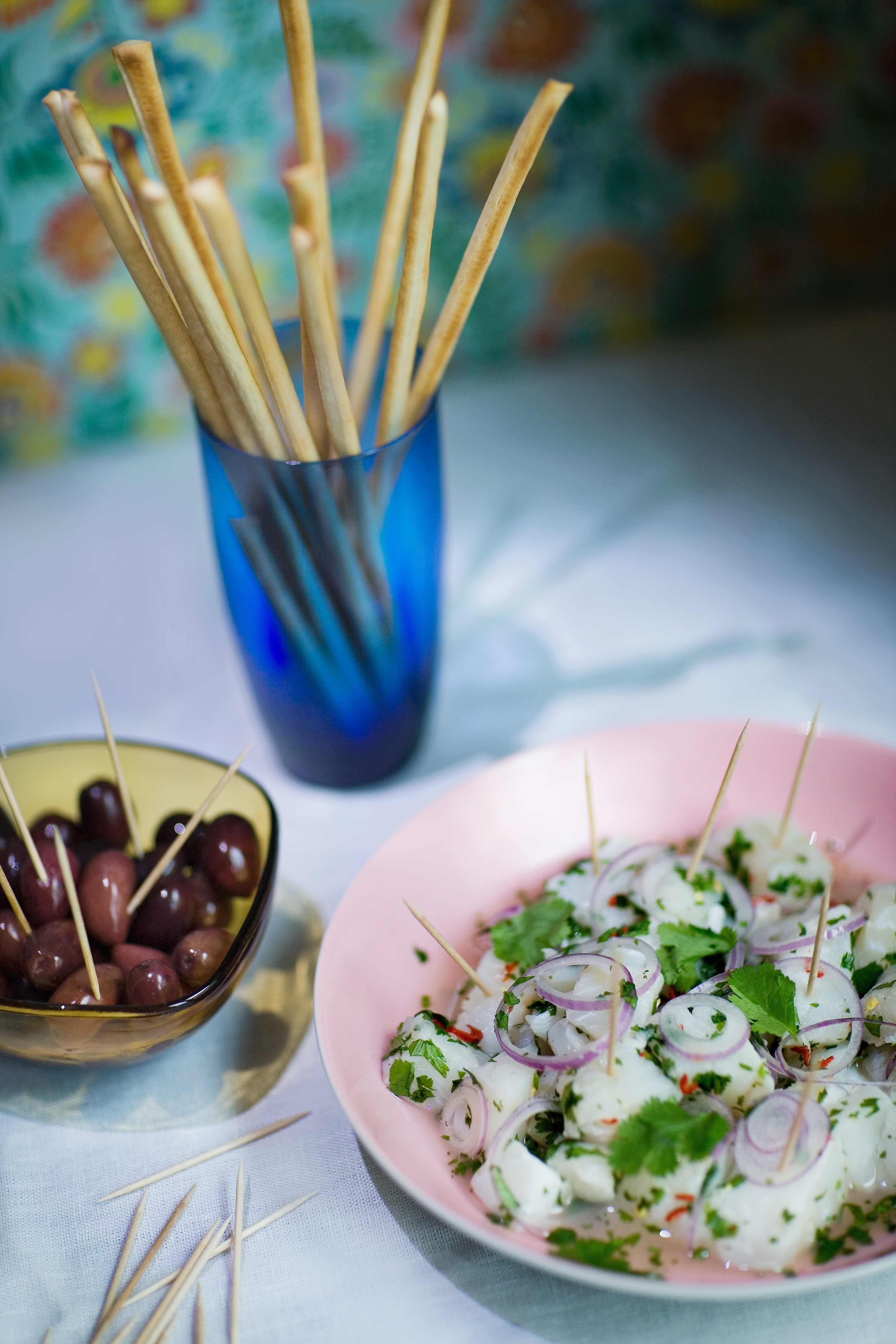 Ceviche - mit Zitrussaft marinierter Fisch