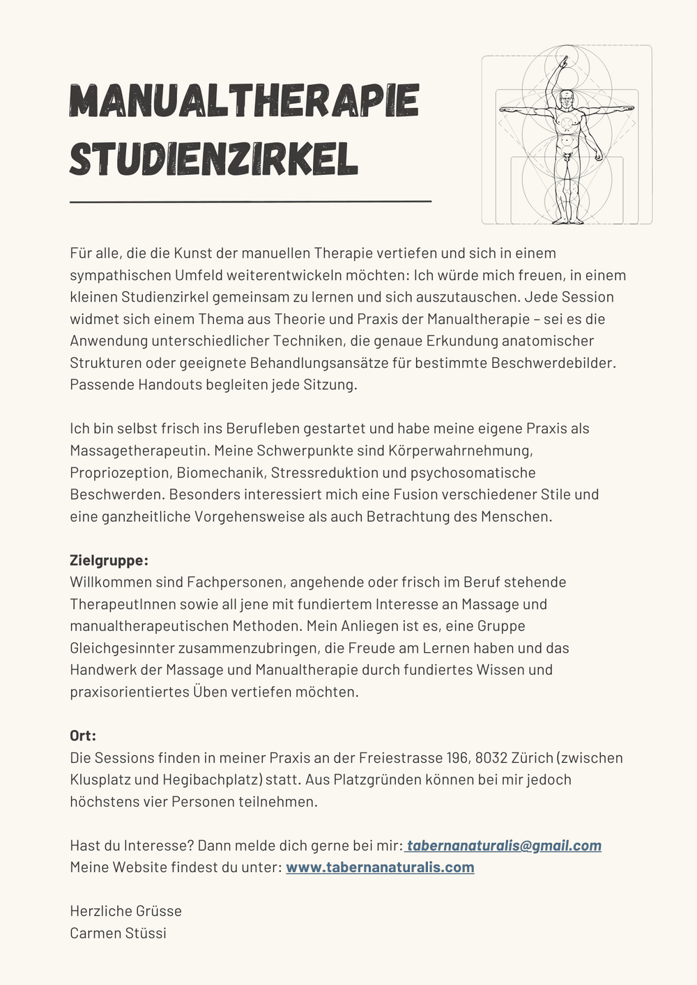 Manualtherapie Studienzirkel in Zürich - 2