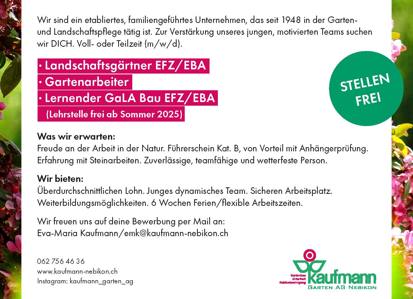 Landschaftsgärtner, Gartenarbeiter, Lernender (w/m/d) - 1