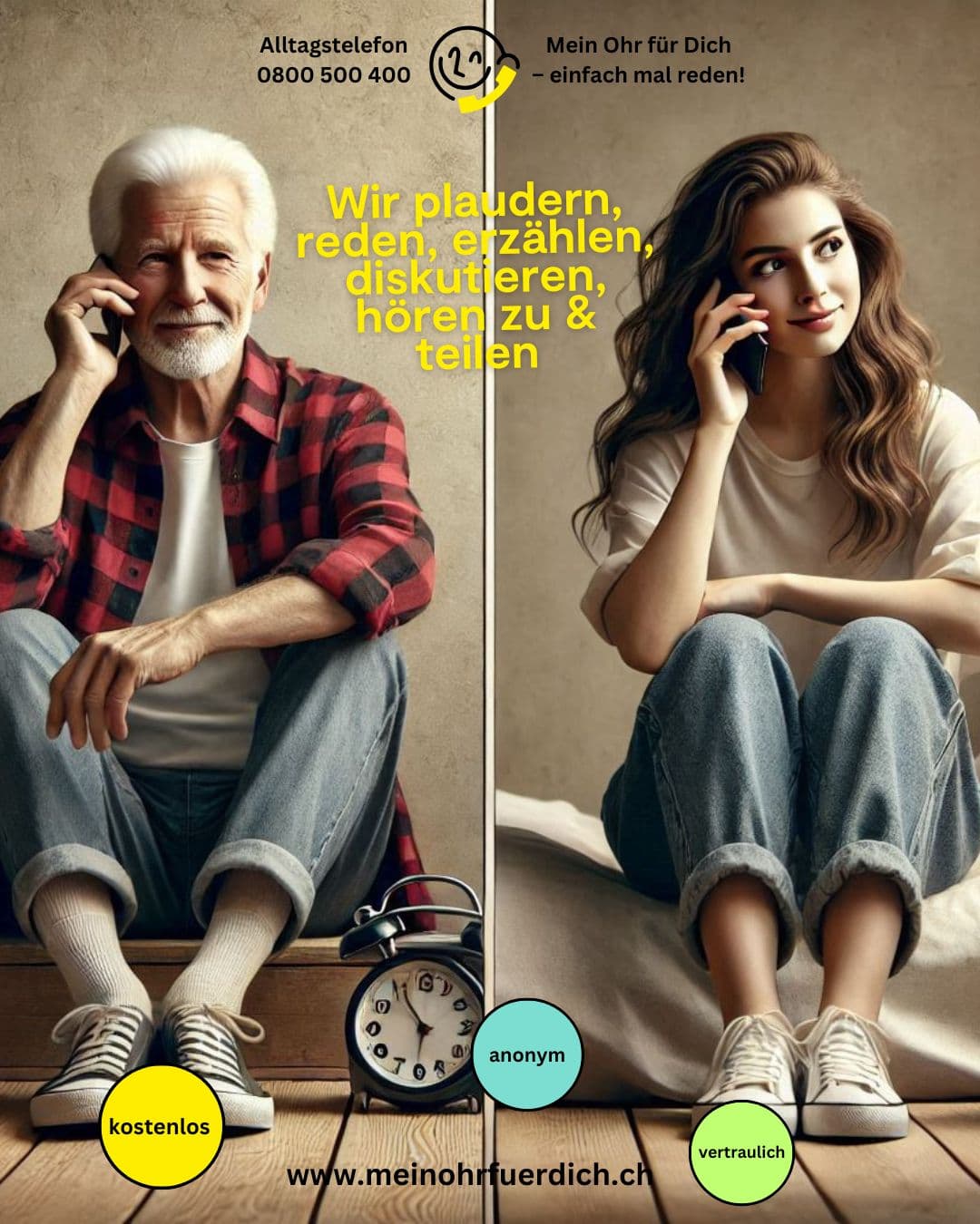 Mein Ohr für Dich-einfach mal reden! Das Alltagstelefon, kostenlos, vertraulich, zum Plaudern - 1