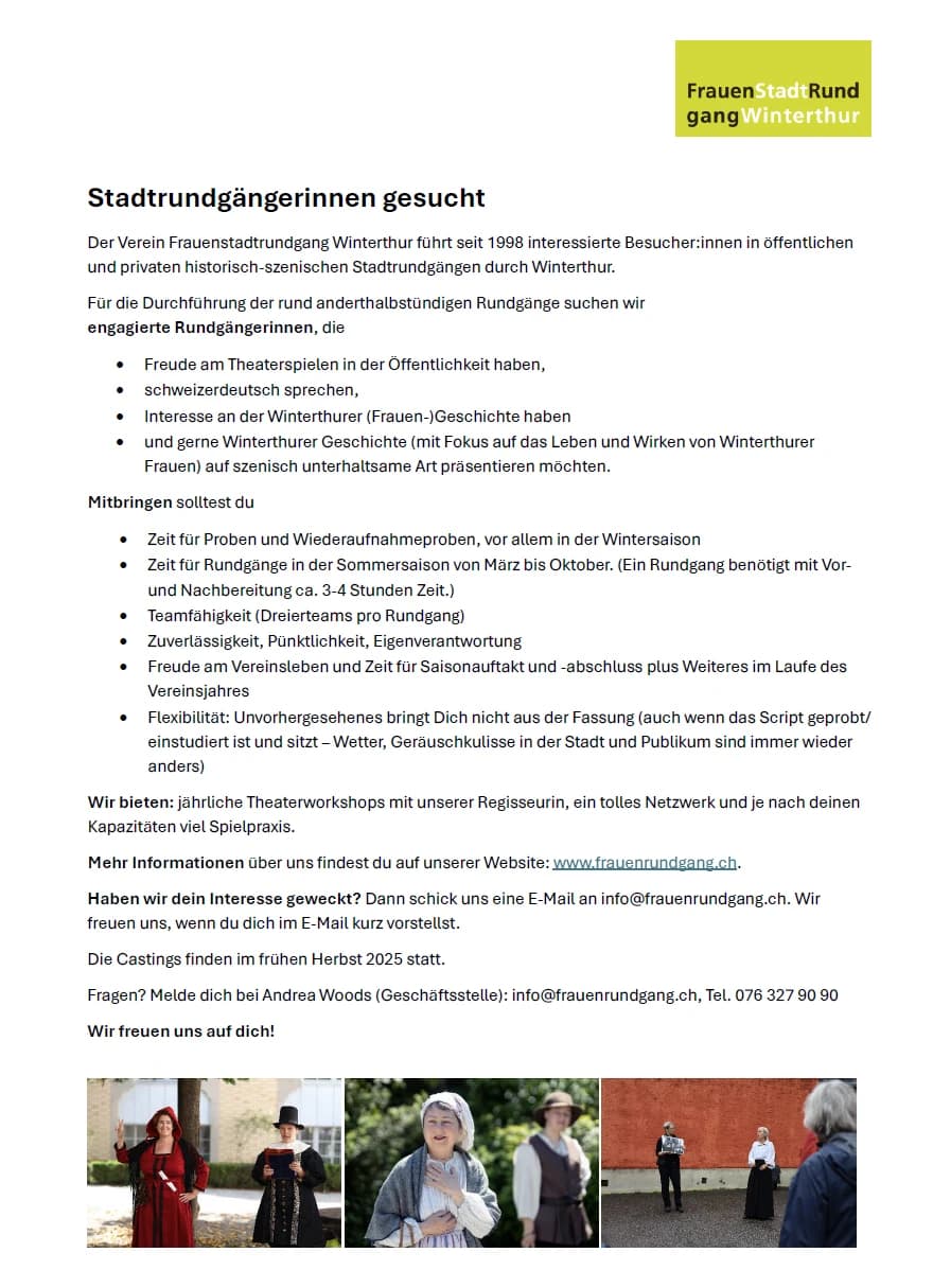 Casting - Stadtrundgängerinnen gesucht - 1