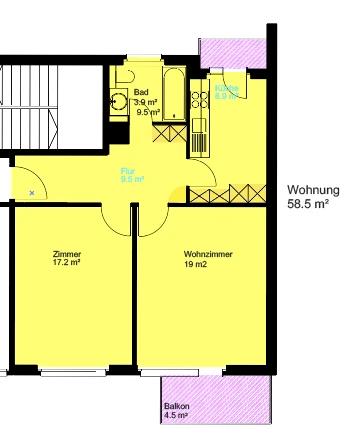 2-Zimmer Wohnung Kreis 4 - 2
