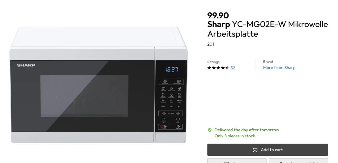 Microwelle Sharp YC-MG02EW - 1