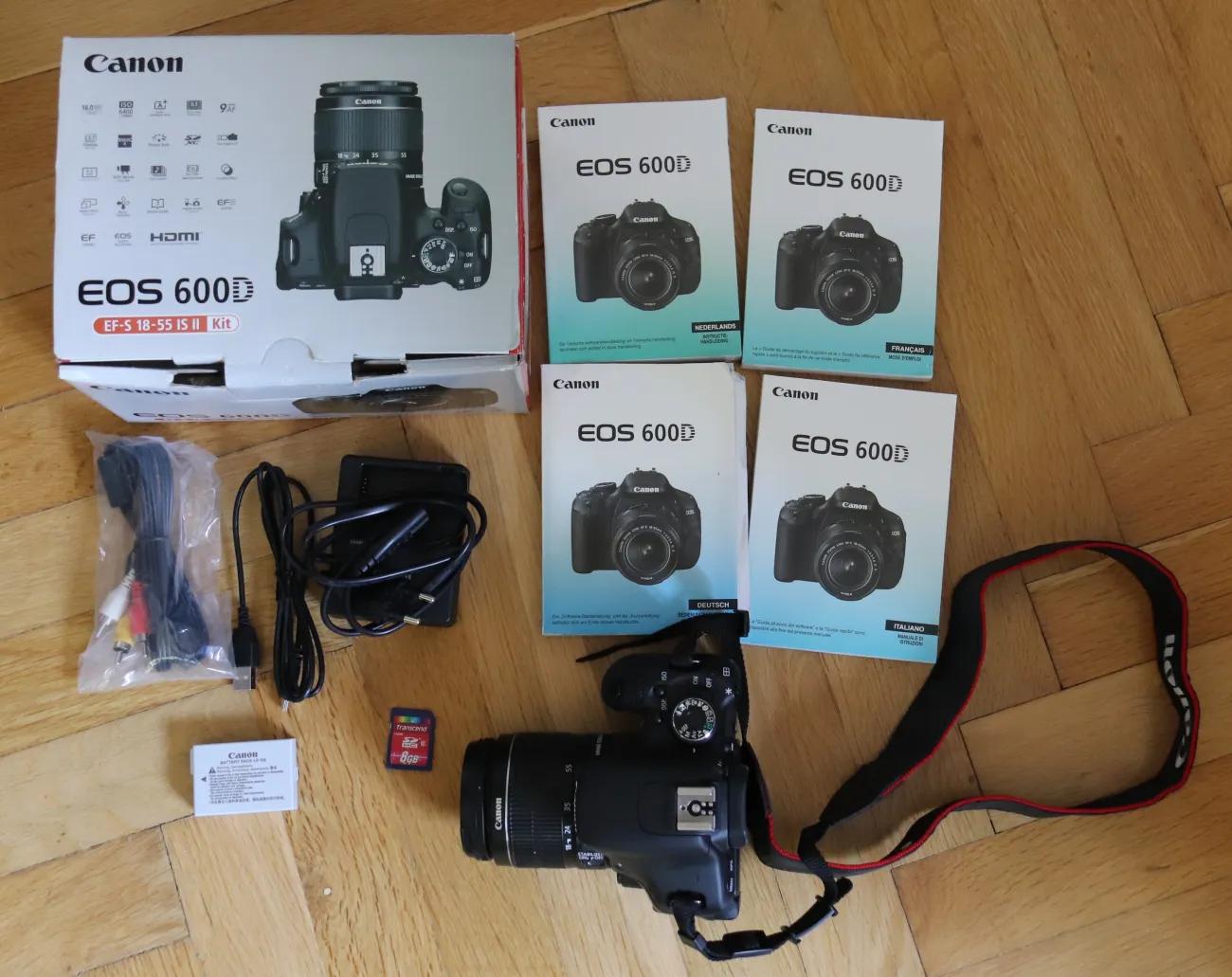 Canon EOS 600D + EF-S 18-55mm IS II, Akku, Ladegerät, OVP, 1225 Auslösungen - 1