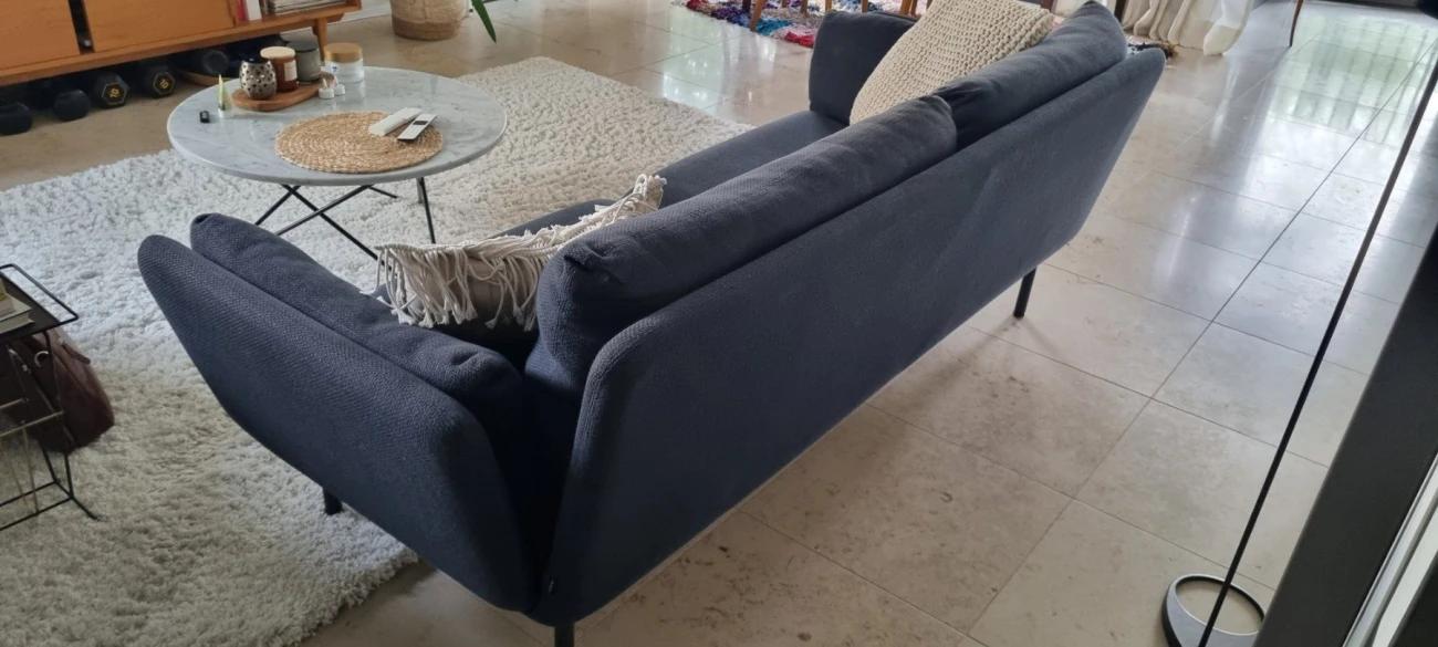 3er‑Sofa, dunkelblau - 2