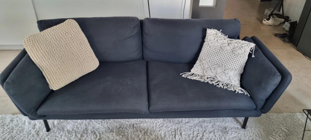 3er‑Sofa, dunkelblau - 1
