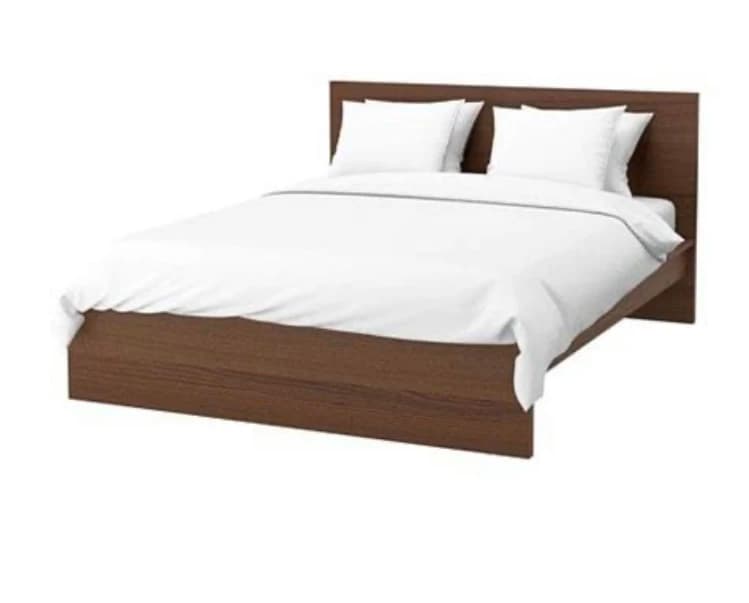 Malm Bett braun 160x200 cm  plus Ablageregal - 1