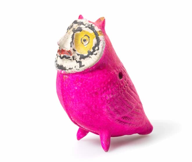 Die Eule ist pink