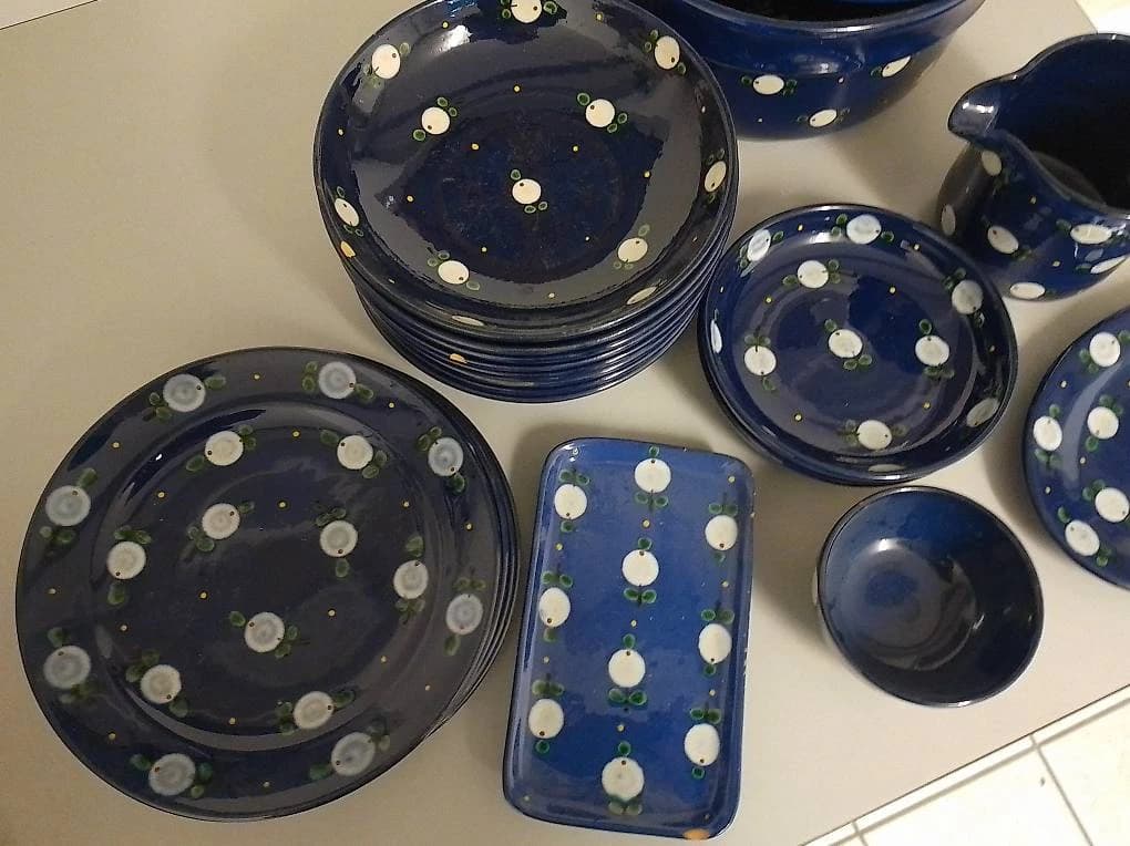 21 Tüpfli Keramik Geschirrservice Landhausstil Handgetöpfert - 2