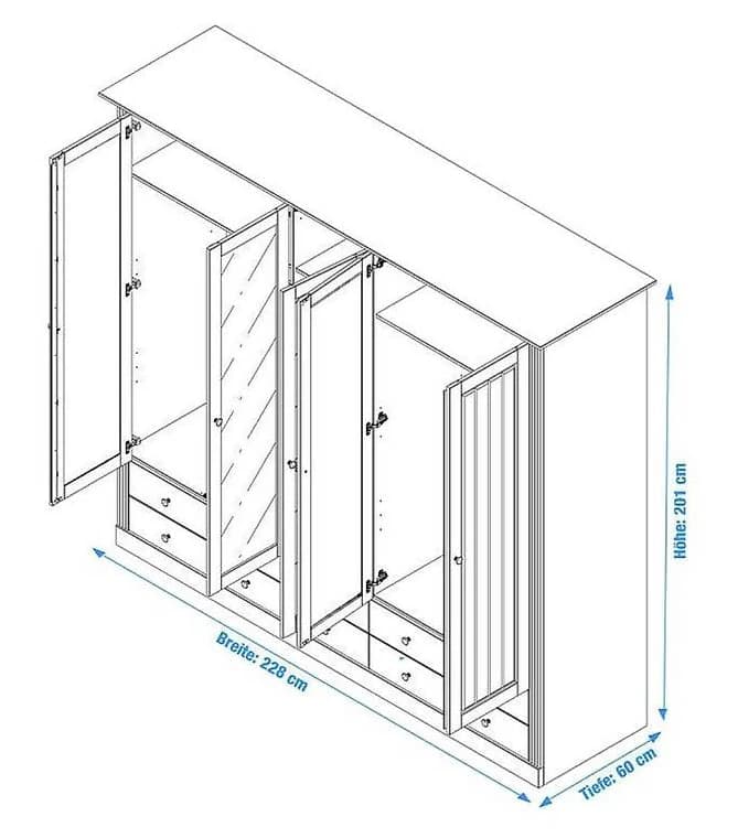 Kleiderschrank Kiefer massiv - 3