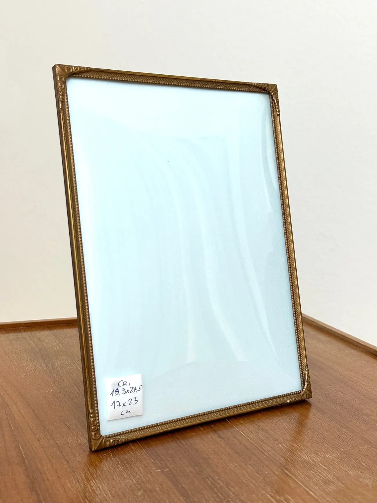 Bilderrahmen, dänisch mit gewölbtem (konvex) Original Glas (blau) - 1