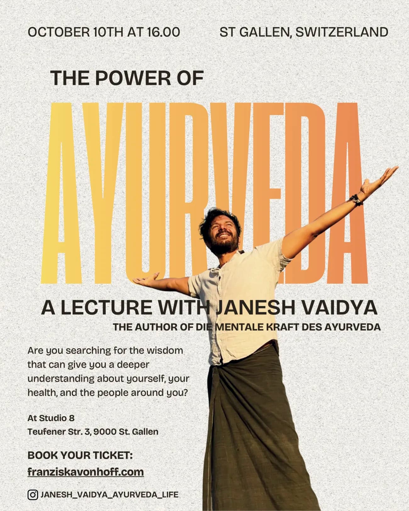 THE POWER OF AYURVEDA – Ein besonderer Abend mit Janesh Vaidya - 1