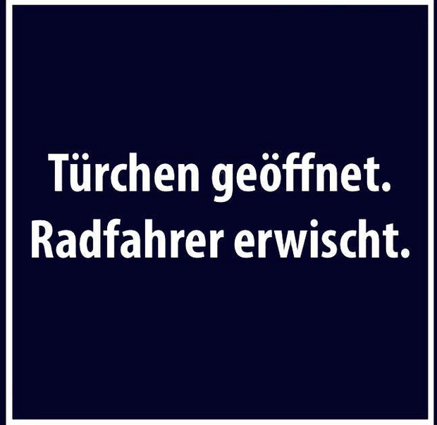 Der natürliche Feind des Fussgängers ist der Homo-Bicylus!