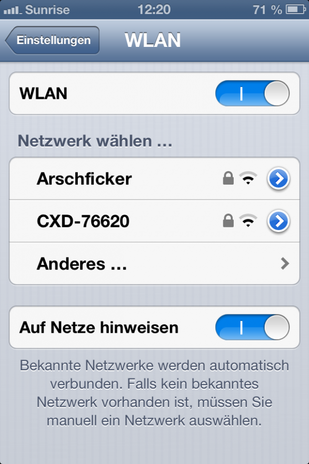 Und wie heisst dein WLAN Netz?