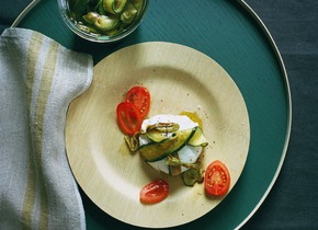 Runde Zucchini mit Griess-Ricotta-Füllung