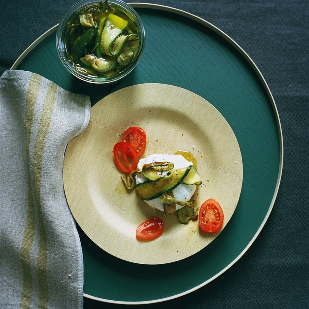 Zucchini grigliate sott’olio mit Burrata