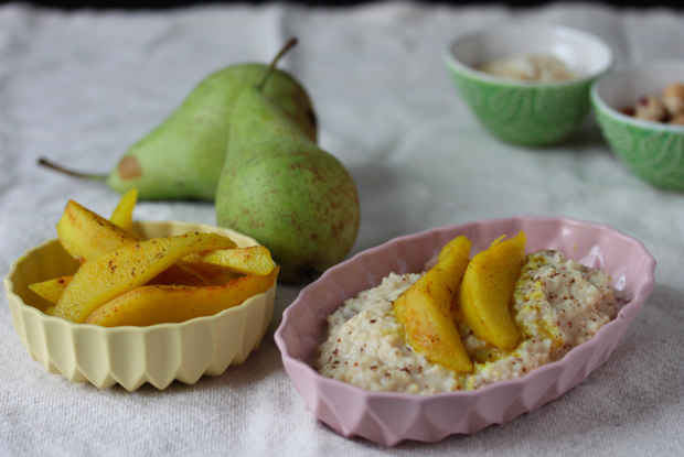 Hirse-Frühstück mit Vanillebirne