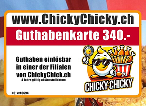 ChickyChicky Guthabenkarte im Wert von 340.- 