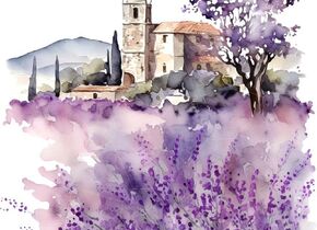 Event • Watercolour • Lavender Field in Provence