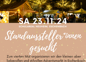 Standaussteller*innen für Adventsmarkt am Sa. 23.11.2024...