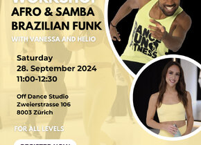 AFRO & SAMBA/ BRAZILIAN FUNK DANCE WORKSHOP in Zürich