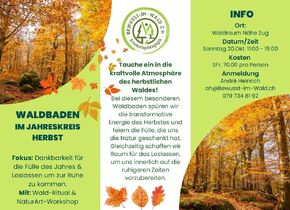 WALDBADEN im Jahreskreis Herbst mit NaturArt-Workshop und...