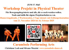 Workshop Projekt in Physical Theater!
Entdecke die...