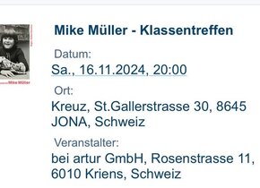 Mike Müller Tickets „Klassentreffen“ 16. November Jona