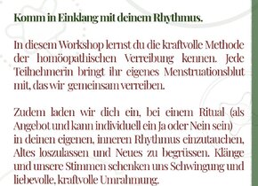 Workshop Homöopathische Verreibung und Rhythmus in...