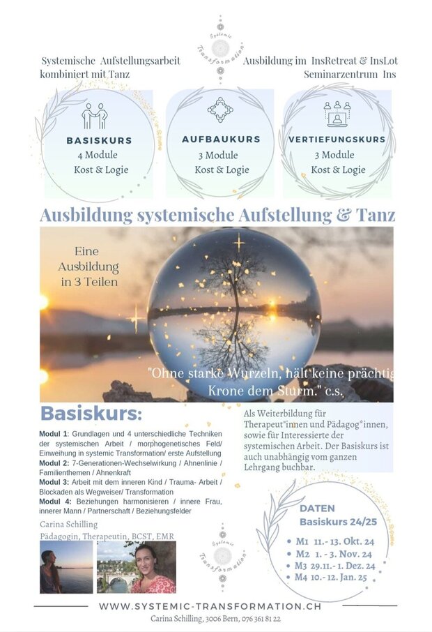 Basiskurs mit 4 Modulen
Systemische Aufstellung mit...