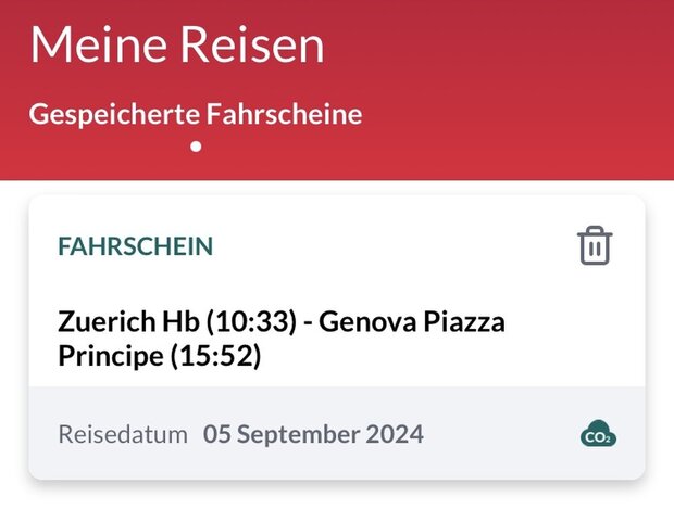 Zugtickets Zürich HB - Genova