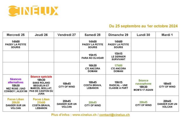 Le Beau Programme du Cinélux est là !