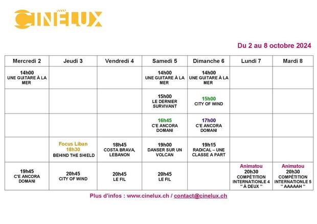 Le nouveau Programme du Cinélux !