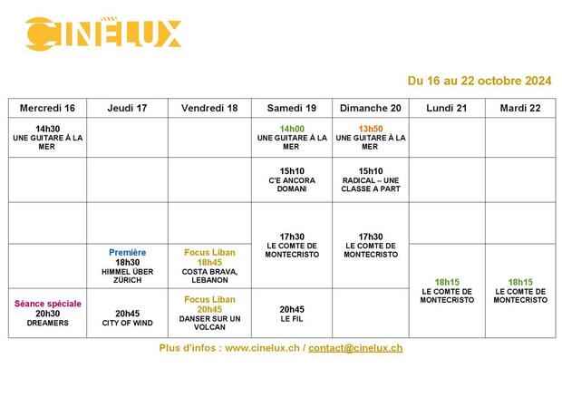 Une nouvelle semaine riche au Cinélux !