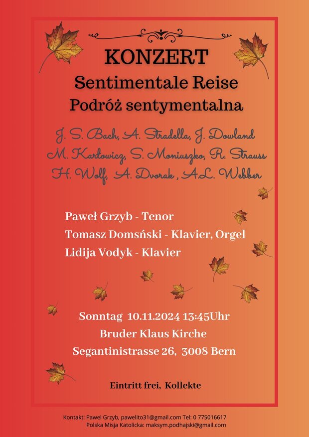 Konzert " Sentimentale Reise" 10.11.24...