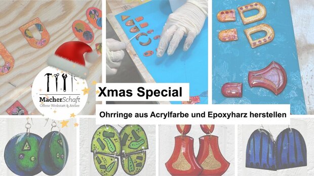 Workshop: Ohrringe aus Acrylfarbe und Epoxidharz