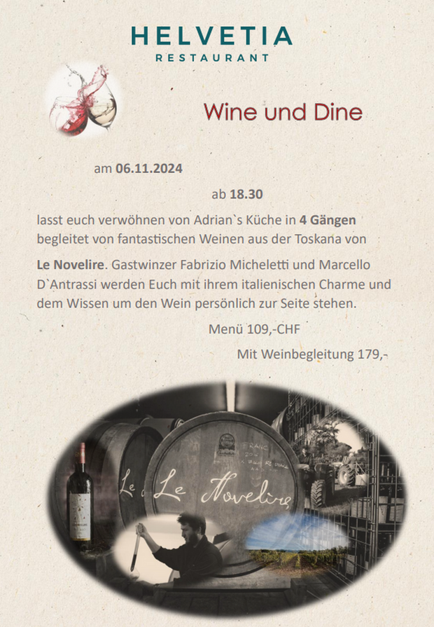 Wine & Dine am 6. November