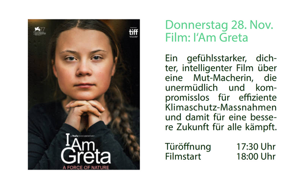 Filmabend "I'Am Greta" - Donnerstag 28.Nov...