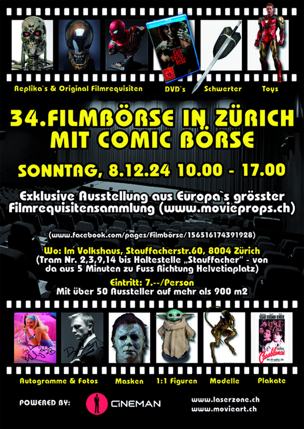 34. Film - und Comic Börse 08.12.24 Volkshaus Zürich