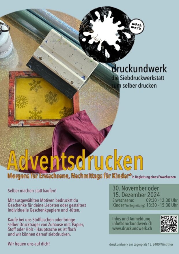 Adventsdrucken: Geschenke mit Siebdruck