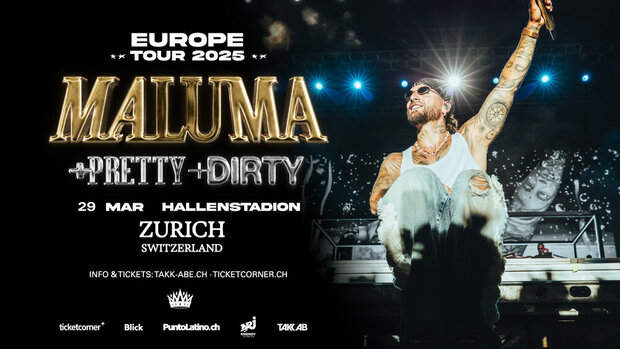 Maluma spielt am 29.03.2025 in Hallenstadion Zurich