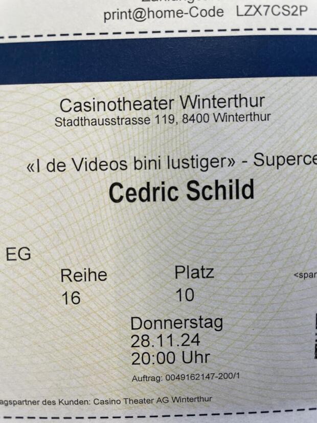 Cedric Schild Ticket 28.11.25 im Casino Theater