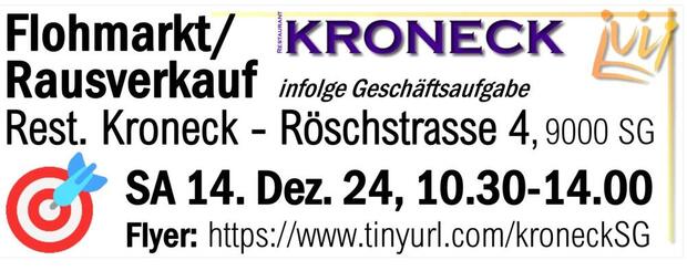 Rausverkauf/Flohmarkt Rest. Kroneck, Sa 14.12.24