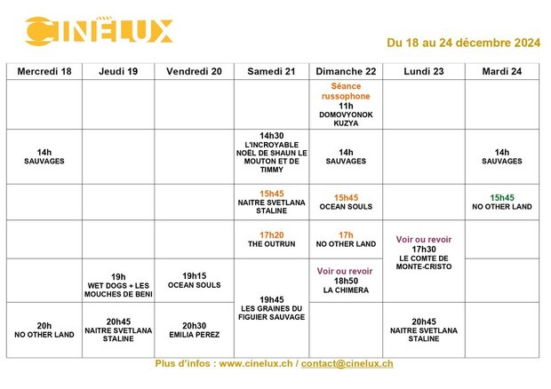 Films coups de coeur et fête au Cinélux !