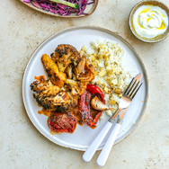 Roasted Cauliflower with Spiced Butter Rice