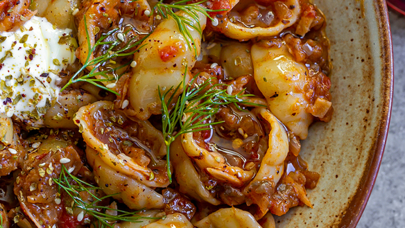 Spicy Aubergine Caviar Pasta