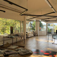 Schöne helle und grüne Büroräume mit Küche, eigenem Eingang und Balkon